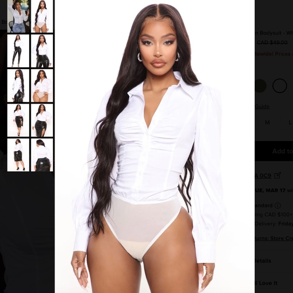 White Button-Up Blouse - Picture 3 of 4